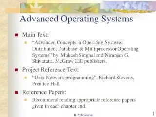 Advanced Operating Systems