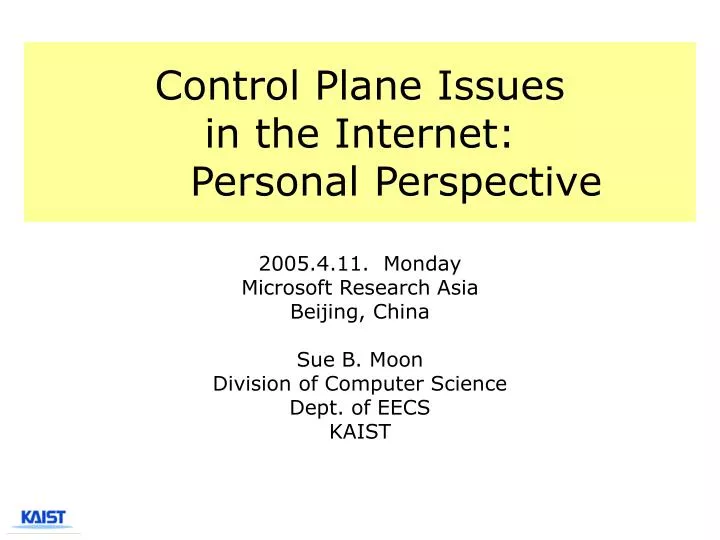 control plane issues in the internet personal perspective