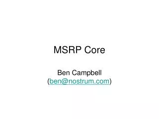 MSRP Core