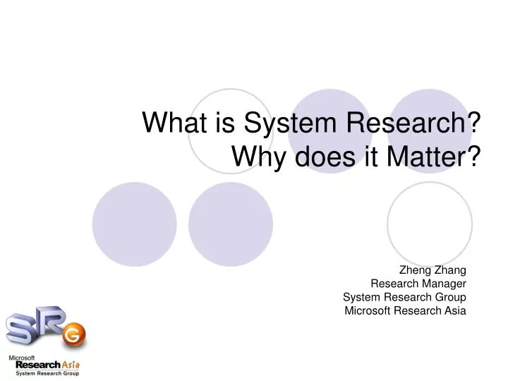 what is system research why does it matter