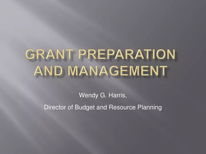 grant preparation and management