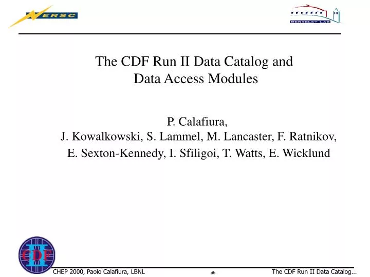 the cdf run ii data catalog and data access modules
