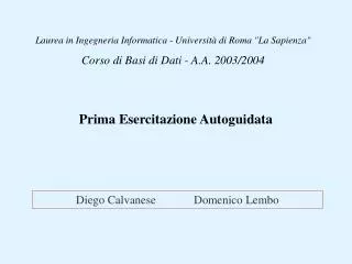 prima esercitazione autoguidata