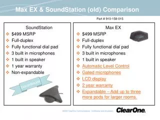 max ex soundstation old comparison