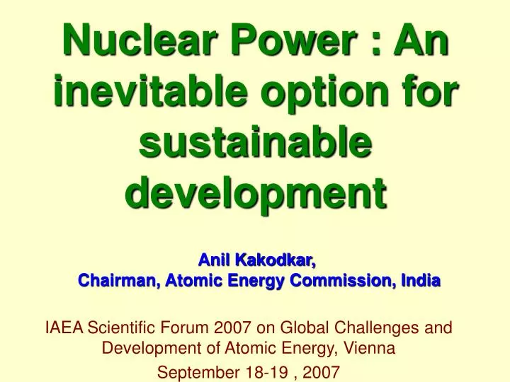 nuclear power an inevitable option for sustainable development