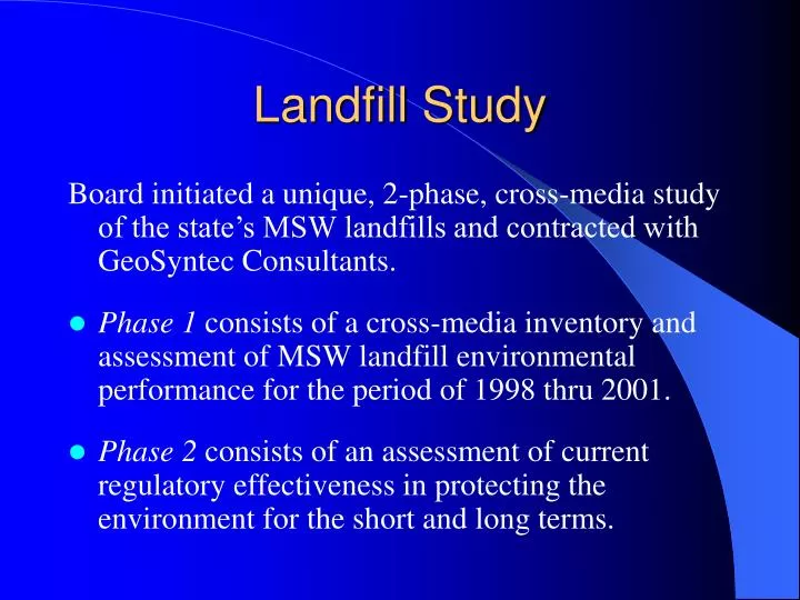 landfill study