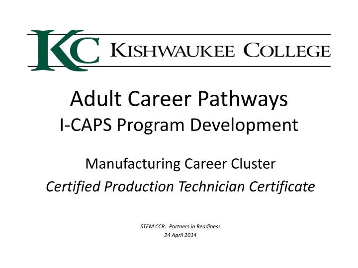 adult career pathways i caps program development