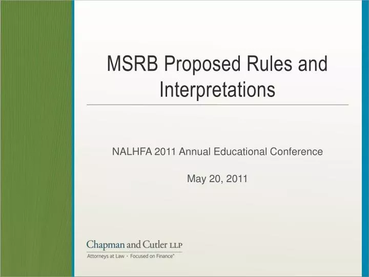 msrb proposed rules and interpretations