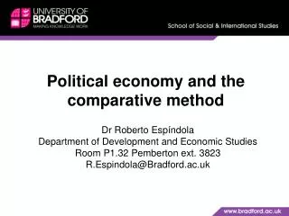 Political economy and the comparative method