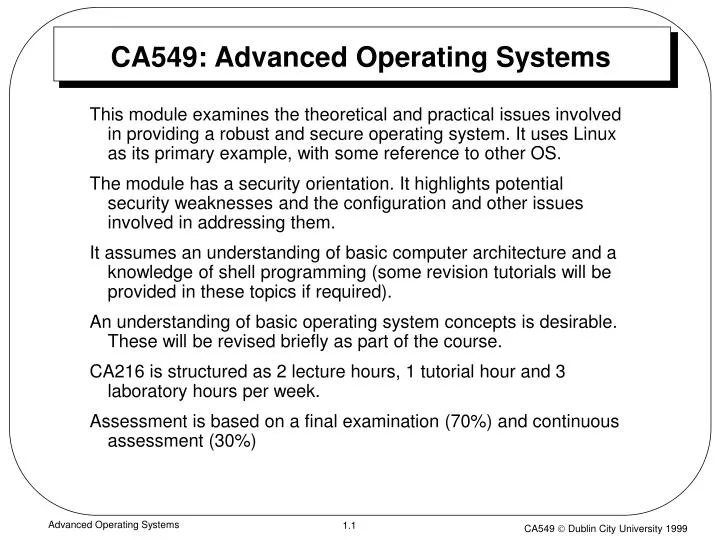 ca549 advanced operating systems