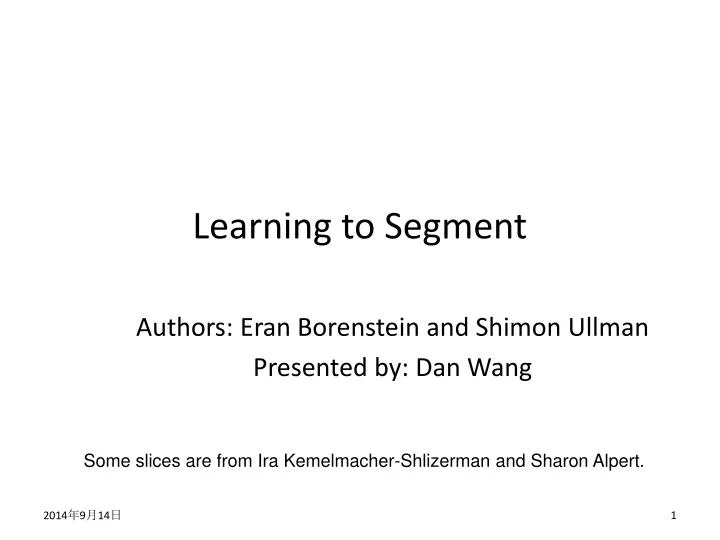 learning to segment