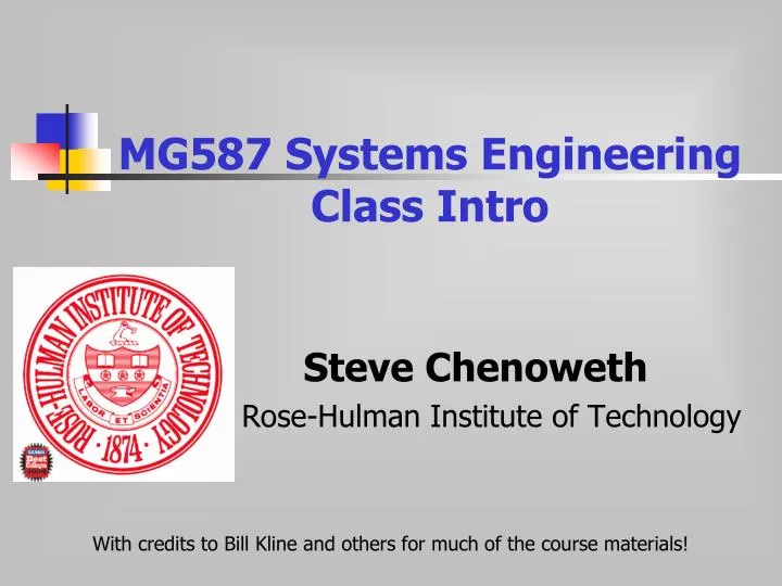 mg587 systems engineering class intro