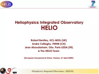 Heliophysics Integrated Observatory HELIO