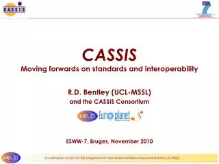 CASSIS Moving forwards on standards and interoperability