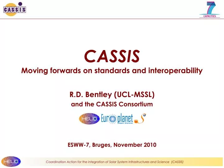 cassis moving forwards on standards and interoperability