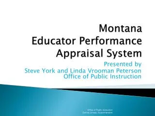 Montana Educator Performance Appraisal System