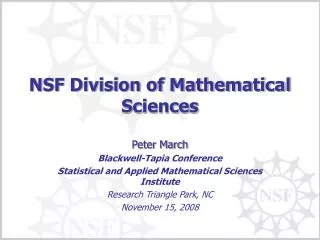 NSF Division of Mathematical Sciences