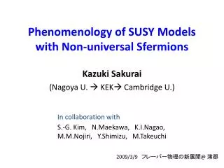 Phenomenology of SUSY Models with Non-universal Sfermions