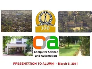 PRESENTATION TO ALUMNI - March 5, 2011