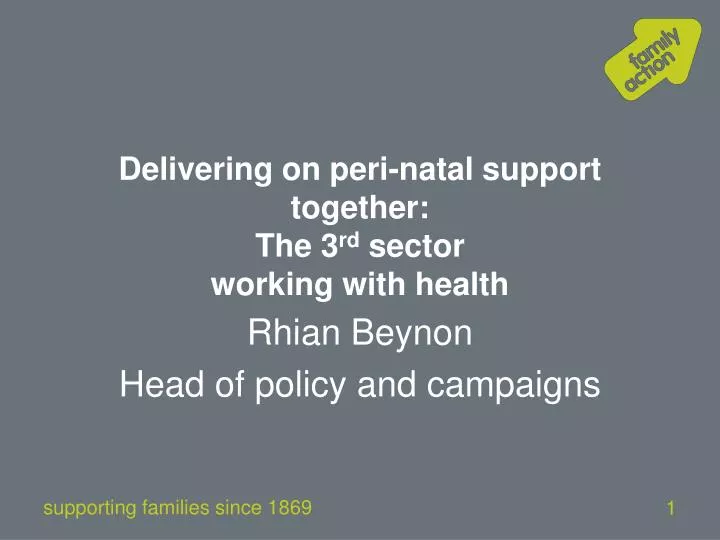 delivering on peri natal support together the 3 rd sector working with health