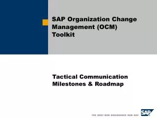 SAP Organization Change Management (OCM) Toolkit