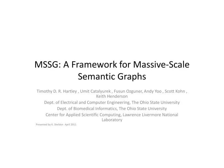 mssg a framework for massive scale semantic graphs