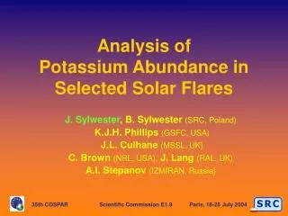 Analysis of Potassium Abundance in Selected Solar Flares