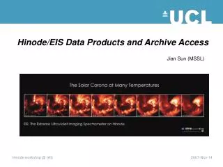 Hinode/EIS Data Products and Archive Access