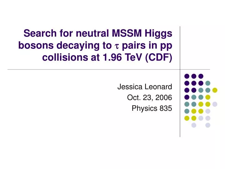 search for neutral mssm higgs bosons decaying to pairs in pp collisions at 1 96 tev cdf