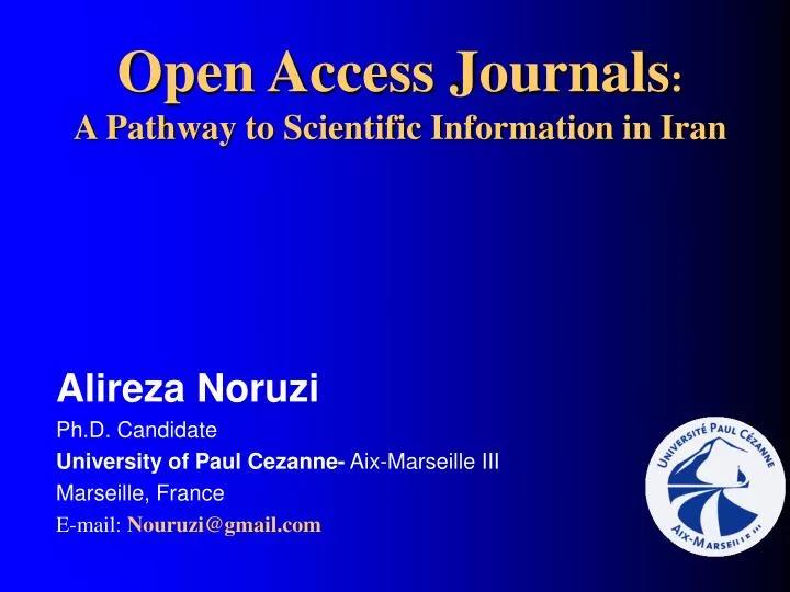 open access journals a pathway to scientific information in iran
