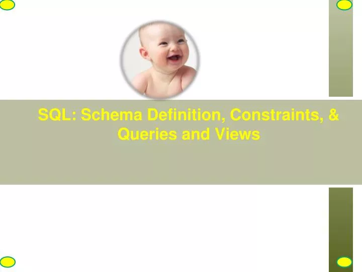 sql schema definition constraints queries and views
