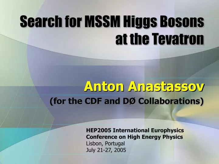 search for mssm higgs bosons at the tevatron