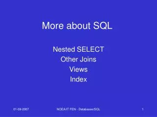 More about SQL