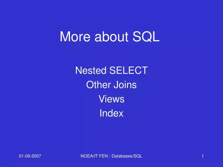 more about sql