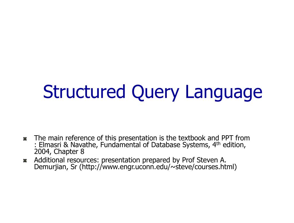 PPT - Structured Query Language PowerPoint Presentation, free download ...
