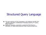 Structured Query Language - slide 1