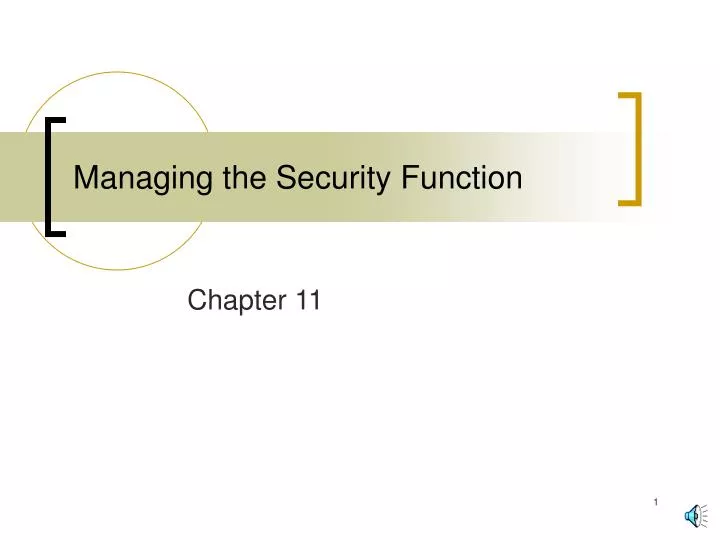 managing the security function