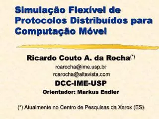 simula o flex vel de protocolos distribu dos para computa o m vel