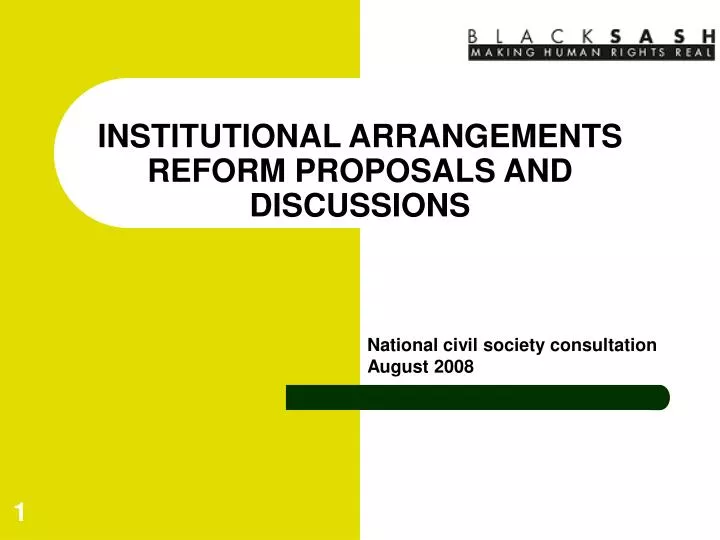 institutional arrangements reform proposals and discussions