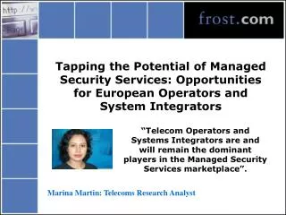 Marina Martin: Telecoms Research Analyst