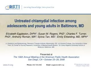 Untreated chlamydial infection among adolescents and young adults in Baltimore, MD