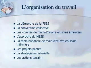 l organisation du travail
