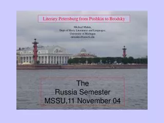 Literary Petersburg from Pushkin to Brodsky