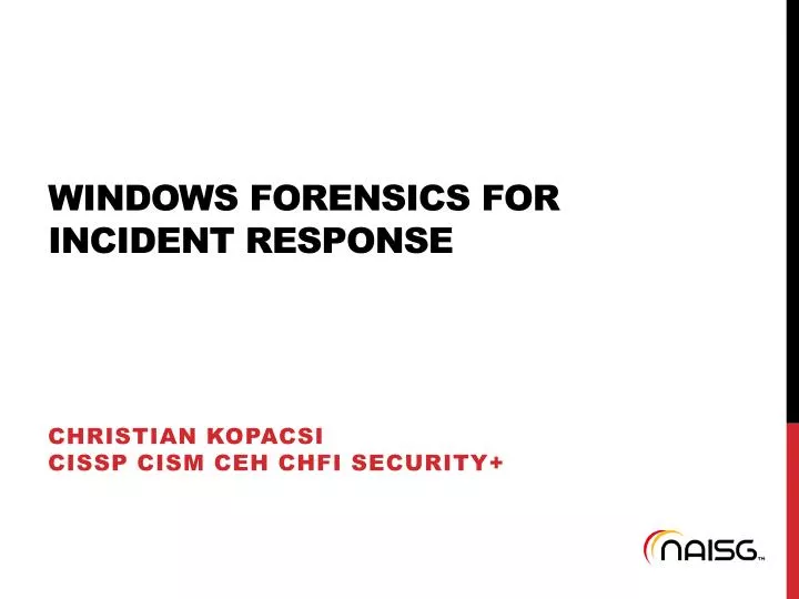 windows forensics for incident response