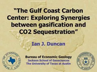 Bureau of Economic Geology Jackson School of Geosciences The University of Texas at Austin