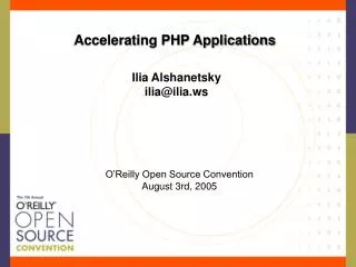 Accelerating PHP Applications