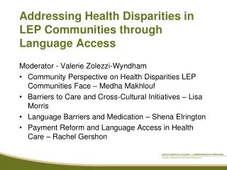 Addressing Health Disparities in LEP Communities through Language Access