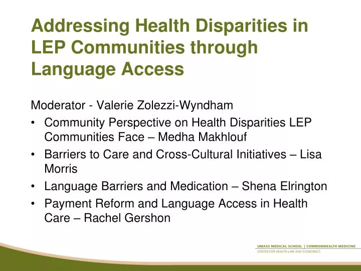 addressing health disparities in lep communities through language access