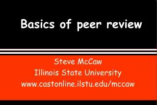 Basics of peer review