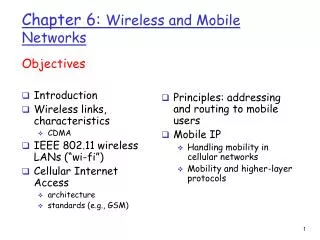 Chapter 6: Wireless and Mobile Networks